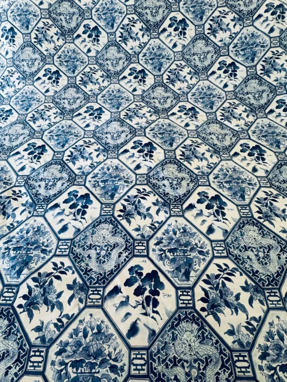 Ralph Lauren Palm Harbor Full Queen Duvet Cover Blue White Chinoiserie Pristine